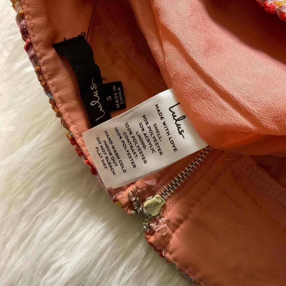 NWT Lulu’s Ellarina‎ Pink Multi Metallic Skirt - Picture 4 of 5